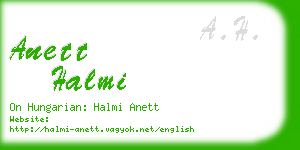 anett halmi business card